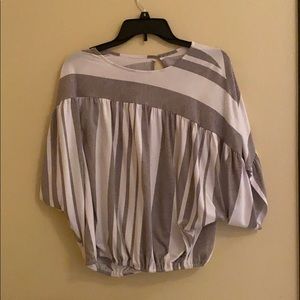 Grey an white striped top